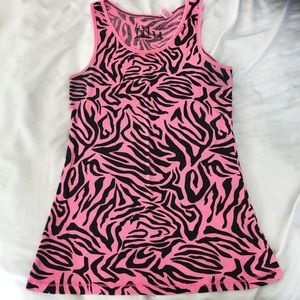 Lilu XL pink and black zebra print tank top